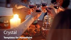  Presentation with christmas food - Amazing slide set having family-and-friends-dining backdrop and a tawny brown colored foreground