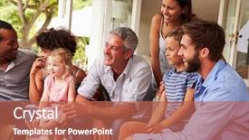  Presentation with family as institution - Beautiful slide set featuring family and friends gathered backdrop and a red colored foreground