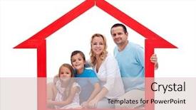  Presentation with family and home love concept - PPT layouts consisting of family and home concept background and a lemonade colored foreground