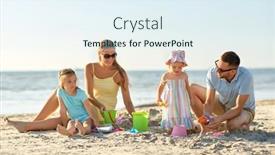  Presentation with family - Beautiful PPT theme featuring family-and-leisure-concept-happy backdrop and a sky blue colored foreground