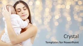  Presentation with happy baby - Slide set having family and motherhood concept - happy background and a lemonade colored foreground