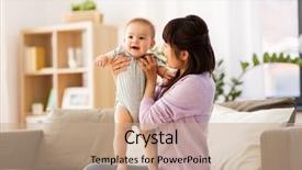  Presentation with motherhood - Slide deck enhanced with family and motherhood concept - happy background and a coral colored foreground