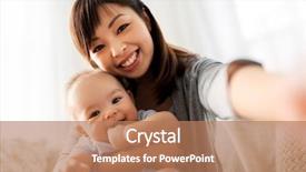  Presentation with happy baby - Amazing presentation having family and motherhood concept - happy backdrop and a coral colored foreground