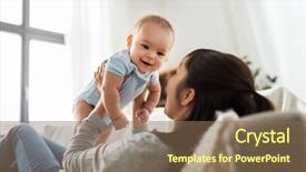  Presentation with happy baby - Beautiful theme featuring family and motherhood concept - happy backdrop and a violet colored foreground