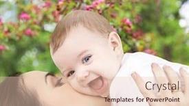  Presentation with cherry blossom - Colorful slide deck enhanced with family-and-motherhood-concept-close backdrop and a lemonade colored foreground