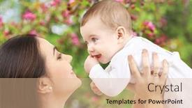  Presentation with motherhood - Presentation theme having family-and-motherhood-concept-happy background and a lemonade colored foreground