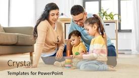  Presentation with baby toy - Cool new slides with family-and-people-concept-happy backdrop and a soft green colored foreground