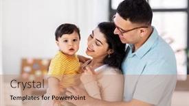  Presentation with happy baby - Beautiful presentation featuring family-and-people-concept-portrait backdrop and a coral colored foreground