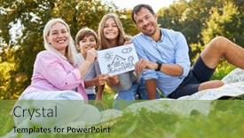  Presentation with family children - Theme featuring family-and-two-children background and a gold colored foreground