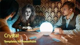  Presentation with crystal ball - Theme consisting of family and witch background and a tawny brown colored foreground