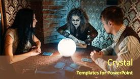  Presentation with crystal ball - Audience pleasing presentation theme consisting of family and witch backdrop and a tawny brown colored foreground