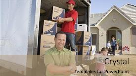  Presentation with truck - Audience pleasing PPT layouts consisting of heart drawing in the sand backdrop and a dark gray colored foreground