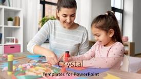  Presentation with art craft - PPT layouts featuring family-art-and-craft-concept background and a coral colored foreground