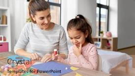  Presentation with art craft - Slide deck consisting of family-art-and-craft-concept background and a coral colored foreground