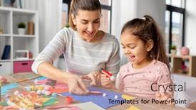  Presentation with art craft - Amazing slide deck having family-art-and-craft-concept backdrop and a  colored foreground