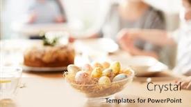  Presentation with easter - Theme enhanced with family-at-home-quarantine-over background and a coral colored foreground