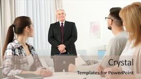  Presentation with notary - Cool new PPT layouts with family at notary public office backdrop and a  colored foreground