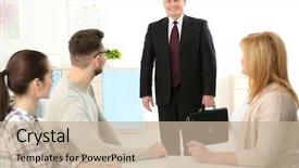  Presentation with notary - Slide deck enhanced with family at notary public office background and a  colored foreground