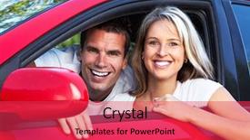  Presentation with doctor a new born and family - Slide set enhanced with family at the new car background and a red colored foreground