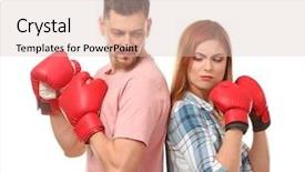  Presentation with battle - Colorful theme enhanced with family battle - angry couple in boxing gloves backdrop and a lemonade colored foreground