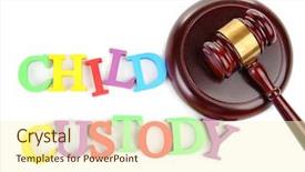  Presentation with child custody - Slides consisting of family battle - child custody concept on white background and a  colored foreground