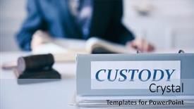  Presentation with judge - Presentation design with family battle - folder with word custody background and a light blue colored foreground