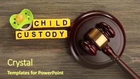  Presentation with battle - Slide set featuring family battle - gavel a dummy and blocks background and a tawny brown colored foreground