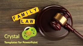  Presentation with child custody - PPT theme having family battle - gavel a dummy and blocks background and a tawny brown colored foreground