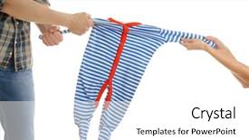  Presentation with children parents - Audience pleasing slides consisting of family battle - parents dividing children clothes isolated backdrop and a white colored foreground