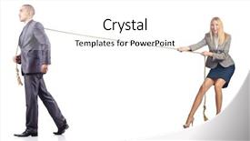  Presentation with tug of war sport - PPT layouts with family battle - tug of war concept background and a white colored foreground