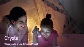  Presentation with family reading - Audience pleasing slide deck consisting of family bedtime mom and child backdrop and a tawny brown colored foreground