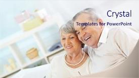  Presentation with bond - Cool new PPT layouts with family bond - portrait of an attractive senior backdrop and a sky blue colored foreground