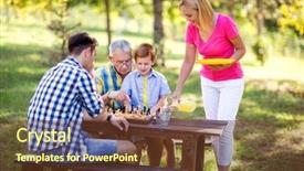  Presentation with chess in play - Slide set consisting of family break nature chess play background and a tawny brown colored foreground