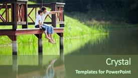  Presentation with father - Audience pleasing PPT theme consisting of family bridge - father and son backdrop and a tawny brown colored foreground