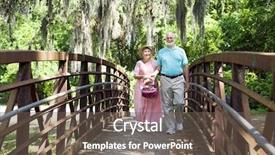 Presentation with florida - Audience pleasing slides consisting of family bridge - senior couple on florida vacation backdrop and a  colored foreground