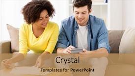  Presentation with budget - Beautiful slide deck featuring family budget savings and people backdrop and a coral colored foreground