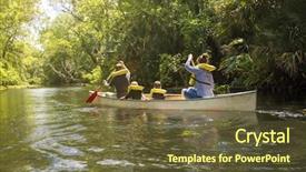  Presentation with tropical - Cool new presentation theme with family canoe ride down backdrop and a tawny brown colored foreground