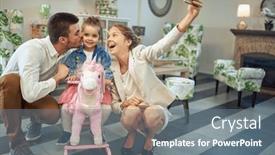  Presentation with lighting - Presentation design enhanced with family-captures-fun-moments-amongst background and a gray colored foreground