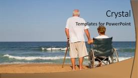  Presentation with wife - Audience pleasing PPT layouts consisting of disabled and sitting on wheelchair backdrop and a light blue colored foreground
