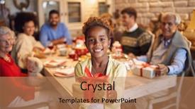  Presentation with collage of families celebrating christmas - PPT layouts enhanced with family celebrate christmas - cute african background and a coral colored foreground