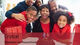  Presentation with 60th birthday - Presentation consisting of family celebrating 60th birthday together background and a red colored foreground