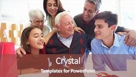  Presentation with 70th birthday - Slide set having family celebrating 70th birthday together background and a tawny brown colored foreground