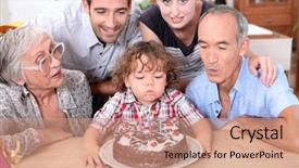  Presentation with romantic birthday couple celebrate - Theme featuring family celebrating a fourth birthday background and a coral colored foreground