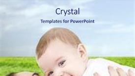  Presentation with happiness - Presentation theme consisting of family child and happiness concept - happy mother with baby background and a sky blue colored foreground