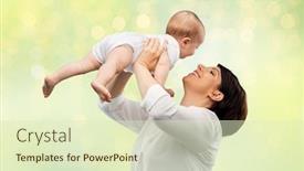  Presentation with green lights - Cool new slides with family-child-and-parenthood-concept backdrop and a soft green colored foreground