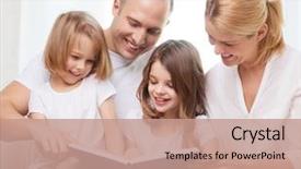  Presentation with family and home love concept - Slide deck consisting of family child and home concept background and a coral colored foreground