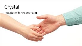  Presentation with family holding hands - Slide set with family childhood fatherhood and people concept - happy father and child holding hands background and a white colored foreground