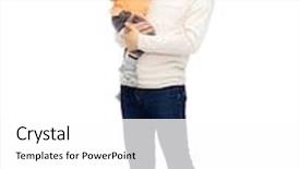  Presentation with family healthy eating - Amazing slide set having family childhood fatherhood healthy eating and people concept - happy father and and little son with green apple backdrop and a white colored foreground