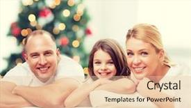  Presentation with family tree - Colorful slide set enhanced with family childhood holidays and people - smiling mother father and little girl over living room and christmas tree background backdrop and a lemonade colored foreground