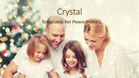  Presentation with family reading - Slides having family childhood holidays and people - smiling mother father and little girls reading book over living room and christmas tree background background and a cream colored foreground